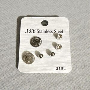 Stainless Steel Stud Earring Set  | Tree Of Life | 3 Pair | Hypoallergenic